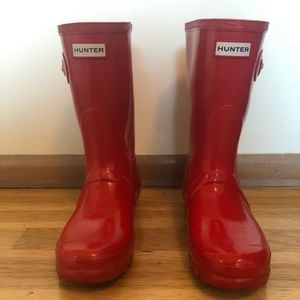 Hunter Red Short Gloss Rain Boots